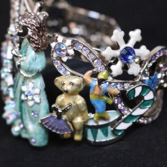 Kirks Folly Silver tone The Nutcracker Ballet Christmas CUFF bracelet - Picture 2 of 4